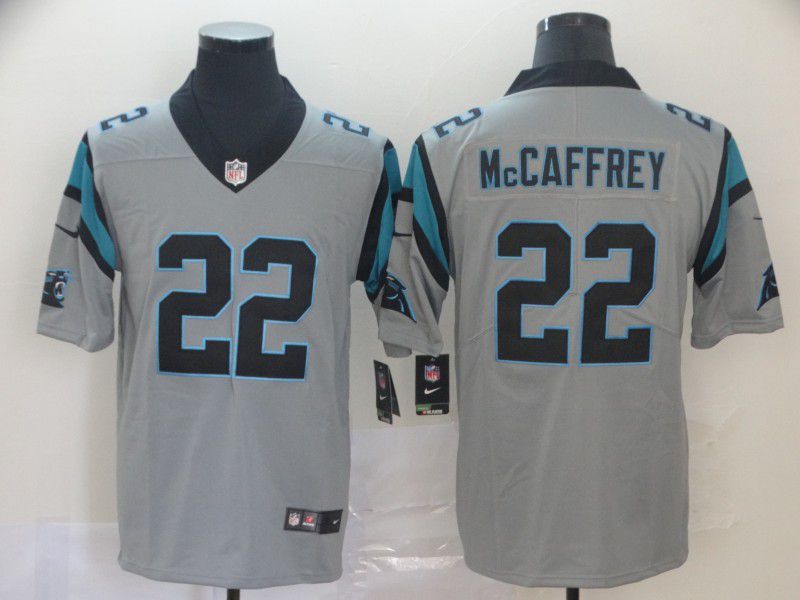 Men Carolina Panthers #22 Mccaffrey 2019 Vapor Untouchable Nike Gray Inverted Legend NFL Jerseys->oakland raiders->NFL Jersey